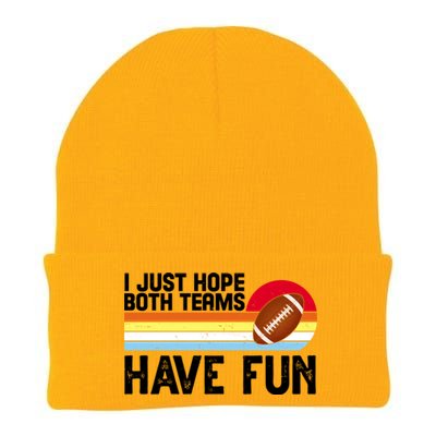 I Just Hope Both Teams Have Fun Retro Football Funny Knit Cap Winter Beanie