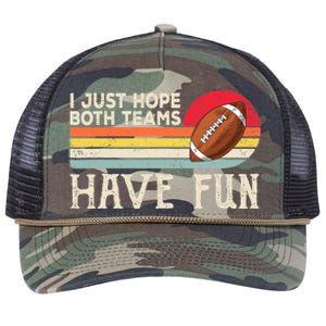 I Just Hope Both Teams Have Fun Wo Or Funny Football Retro Rope Trucker Hat Cap