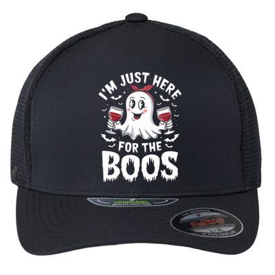 IM Just Here For The Boos Halloween Women Ghost Gifts Flexfit Unipanel Trucker Cap