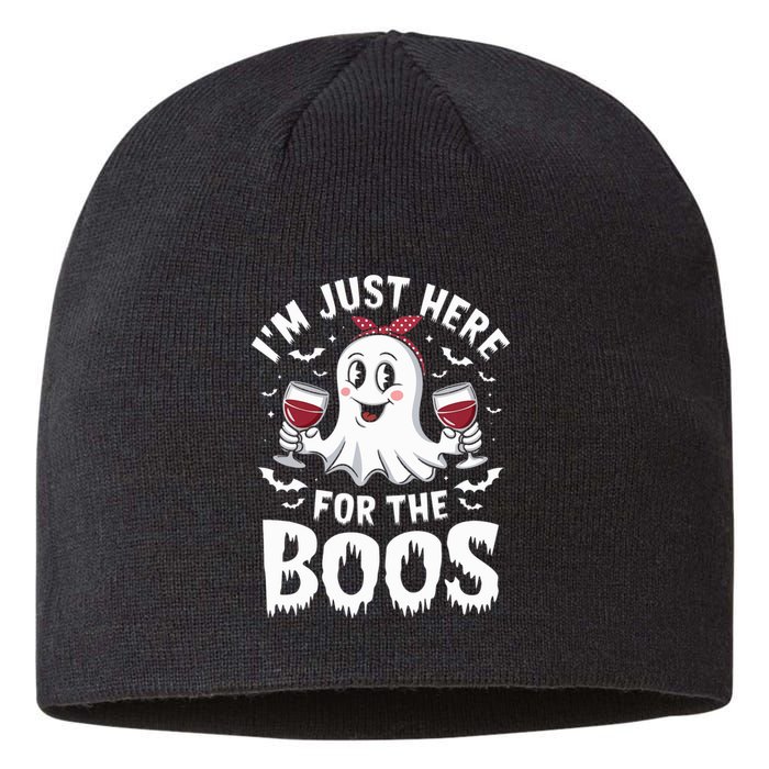 IM Just Here For The Boos Halloween Women Ghost Gifts Sustainable Beanie