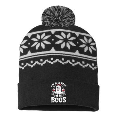 IM Just Here For The Boos Halloween Women Ghost Gifts USA-Made Snowflake Beanie