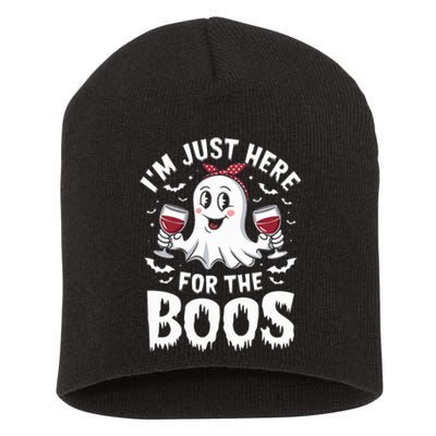 IM Just Here For The Boos Halloween Women Ghost Gifts Short Acrylic Beanie