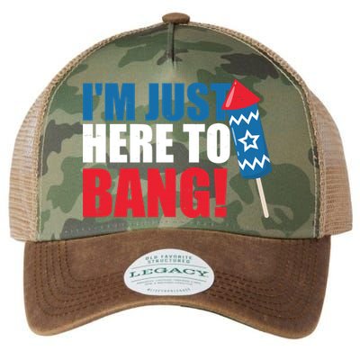 Im Just Here To Bang Firework 4th Of July Legacy Tie Dye Trucker Hat