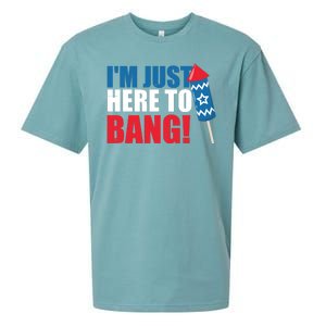 Im Just Here To Bang Firework 4th Of July Sueded Cloud Jersey T-Shirt