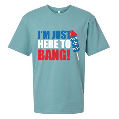 Im Just Here To Bang Firework 4th Of July Sueded Cloud Jersey T-Shirt