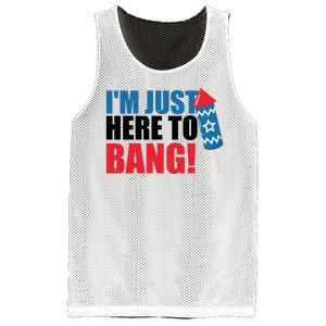 Im Just Here To Bang Firework 4th Of July Mesh Reversible Basketball Jersey Tank