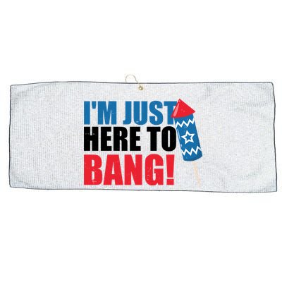 Im Just Here To Bang Firework 4th Of July Large Microfiber Waffle Golf Towel