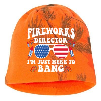 Im Just Here To Bang Fireworks Director 4th Of July Kati - Camo Knit Beanie