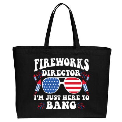 Im Just Here To Bang Fireworks Director 4th Of July Cotton Canvas Jumbo Tote