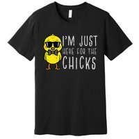 Im Just Here For The Chicks Cute Easter Premium T-Shirt