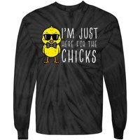 Im Just Here For The Chicks Cute Easter Tie-Dye Long Sleeve Shirt