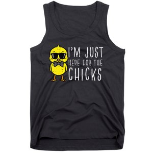 Im Just Here For The Chicks Cute Easter Tank Top