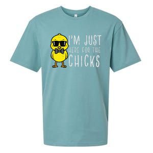 Im Just Here For The Chicks Cute Easter Sueded Cloud Jersey T-Shirt