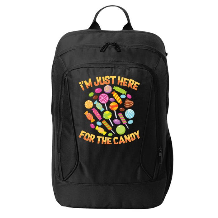 IM Just Here For The Candy Funny Halloween Pun City Backpack