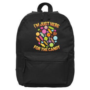 IM Just Here For The Candy Funny Halloween Pun 16 in Basic Backpack