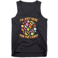 IM Just Here For The Candy Funny Halloween Pun Tank Top