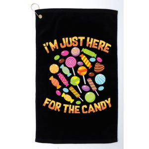 IM Just Here For The Candy Funny Halloween Pun Platinum Collection Golf Towel