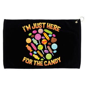 IM Just Here For The Candy Funny Halloween Pun Grommeted Golf Towel