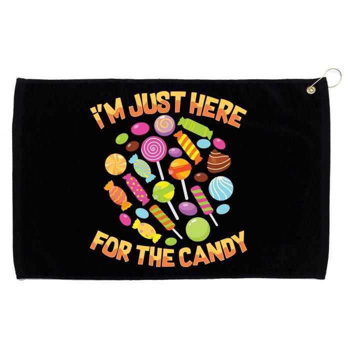 IM Just Here For The Candy Funny Halloween Pun Grommeted Golf Towel