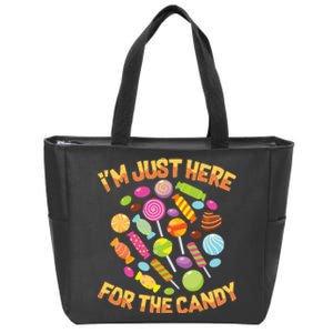 IM Just Here For The Candy Funny Halloween Pun Zip Tote Bag