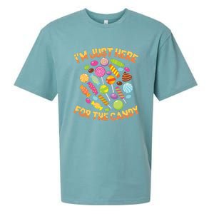 IM Just Here For The Candy Funny Halloween Pun Sueded Cloud Jersey T-Shirt