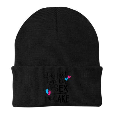 Im Just Here For The Sex And The Cake Gender Reveal Party Raglan Baseball Beanie