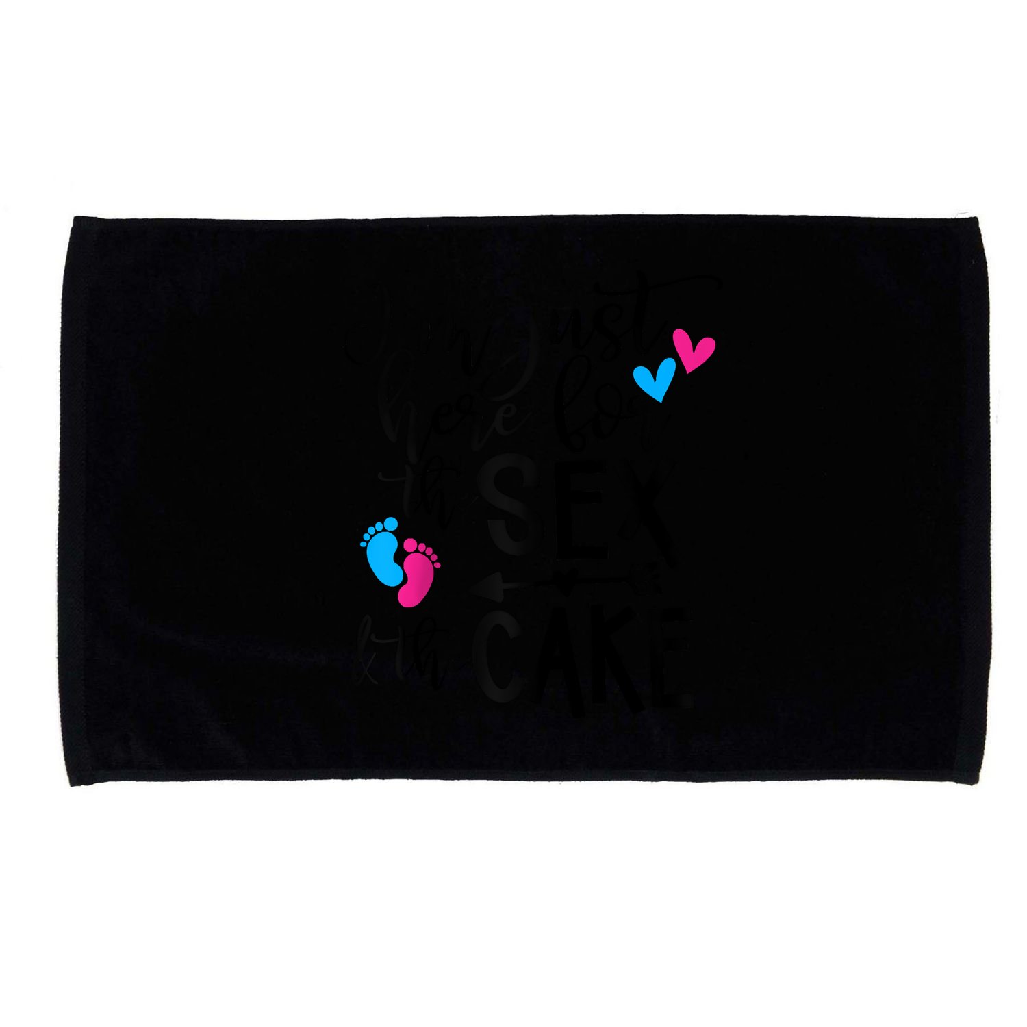 Im Just Here For The Sex And The Cake Gender Reveal Party Raglan Baseball Microfiber Hand Towel