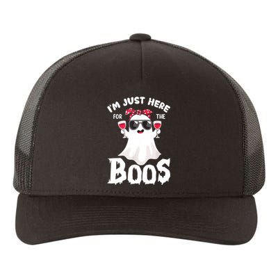 Im Just Here For The Boos Cute Ghost Funny Halloween Yupoong Adult 5-Panel Trucker Hat