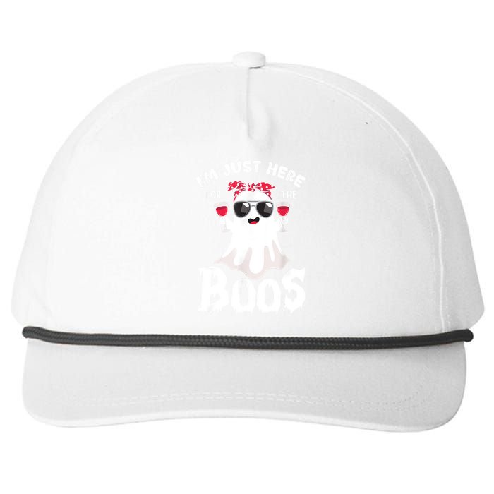 Im Just Here For The Boos Cute Ghost Funny Halloween Snapback Five-Panel Rope Hat