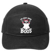 Im Just Here For The Boos Cute Ghost Funny Halloween 7-Panel Snapback Hat