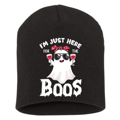 Im Just Here For The Boos Cute Ghost Funny Halloween Short Acrylic Beanie