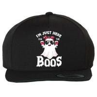 Im Just Here For The Boos Cute Ghost Funny Halloween Wool Snapback Cap