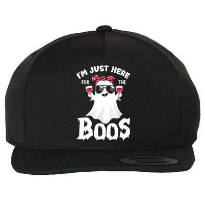 Im Just Here For The Boos Cute Ghost Funny Halloween Wool Snapback Cap