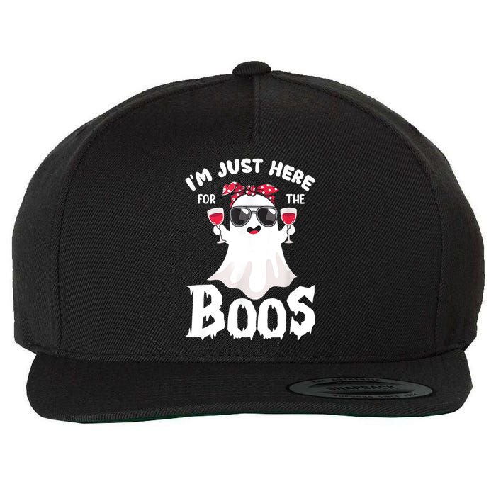 Im Just Here For The Boos Cute Ghost Funny Halloween Wool Snapback Cap