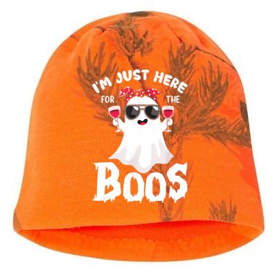 Im Just Here For The Boos Cute Ghost Funny Halloween Kati - Camo Knit Beanie