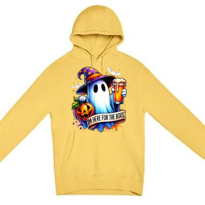 IM Just Here For The Boos Funny Halloween Ghost Premium Pullover Hoodie