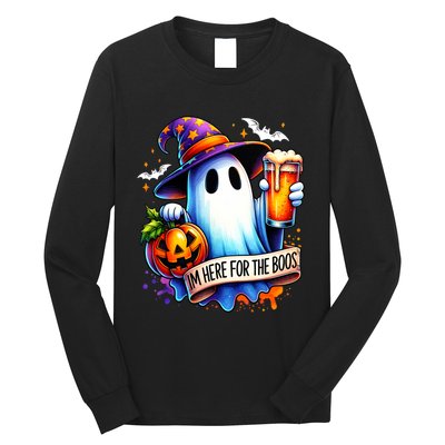 IM Just Here For The Boos Funny Halloween Ghost Long Sleeve Shirt