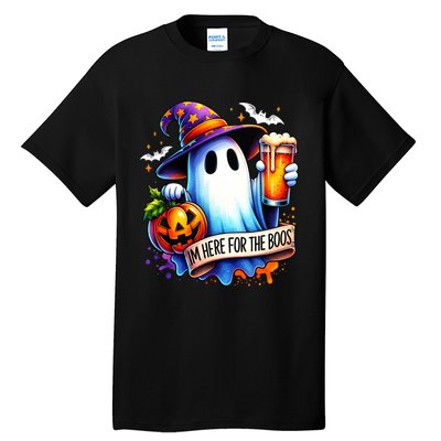 IM Just Here For The Boos Funny Halloween Ghost Tall T-Shirt