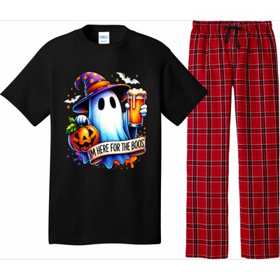 IM Just Here For The Boos Funny Halloween Ghost Pajama Set