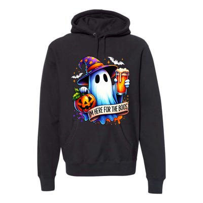 IM Just Here For The Boos Funny Halloween Ghost Premium Hoodie