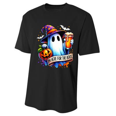 IM Just Here For The Boos Funny Halloween Ghost Performance Sprint T-Shirt