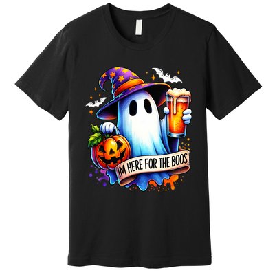 IM Just Here For The Boos Funny Halloween Ghost Premium T-Shirt