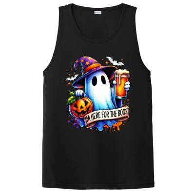 IM Just Here For The Boos Funny Halloween Ghost PosiCharge Competitor Tank