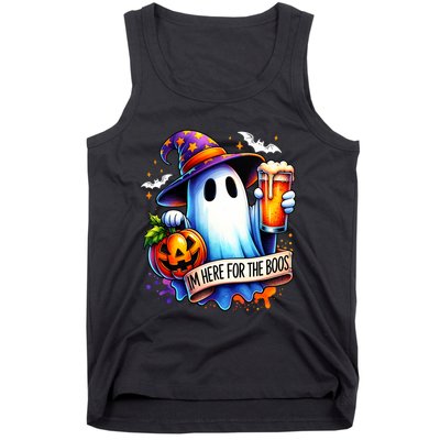 IM Just Here For The Boos Funny Halloween Ghost Tank Top