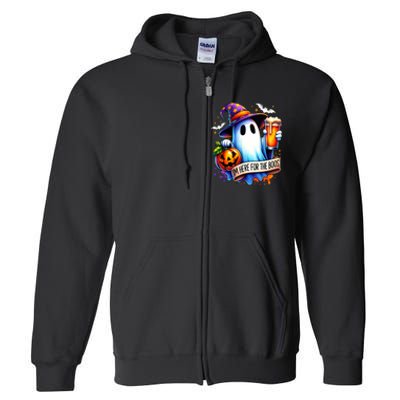 IM Just Here For The Boos Funny Halloween Ghost Full Zip Hoodie