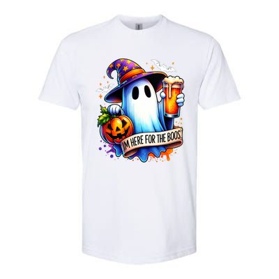 IM Just Here For The Boos Funny Halloween Ghost Softstyle CVC T-Shirt