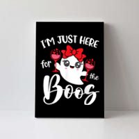 Im Just Here For The Boos Cute Ghost Funny Halloween Canvas