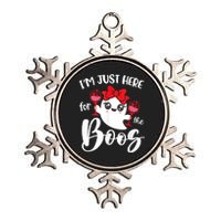 Im Just Here For The Boos Cute Ghost Funny Halloween Metallic Star Ornament