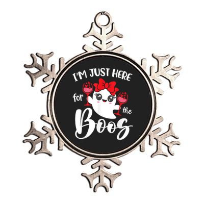 Im Just Here For The Boos Cute Ghost Funny Halloween Metallic Star Ornament