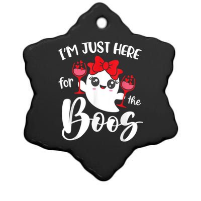 Im Just Here For The Boos Cute Ghost Funny Halloween Ceramic Star Ornament